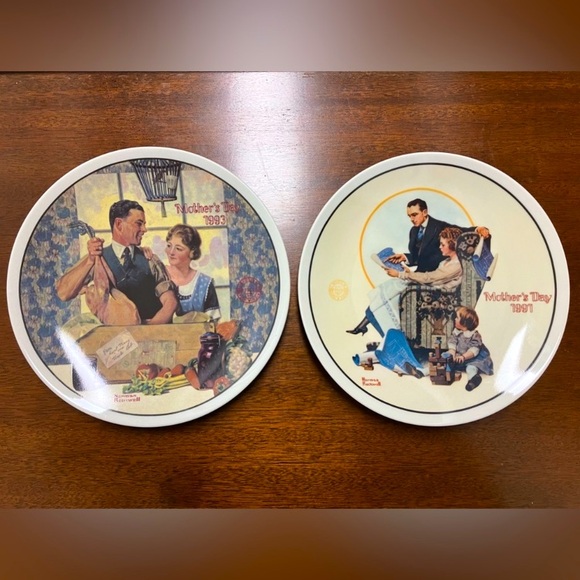 Vintage Norman Rockwell Decorative Plates Mother’s Day 1991-1993 Edition - Picture 1 of 10